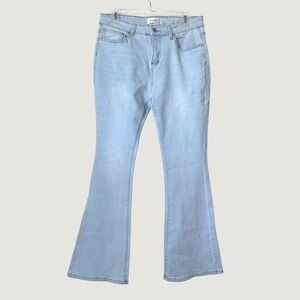 Bamboo Jeans Womens Light Wash High Rise Flare Bell Bottom Denim Blue Size 11